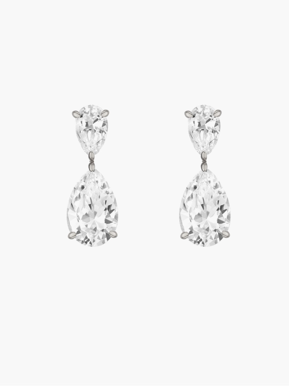 Aurate White Pear Drop NEW IN BOX Lab-Grown Sapphire Earrings